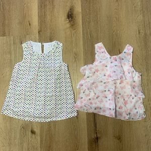 2 Girls  Sleeveless Blouses. Size 24 Months